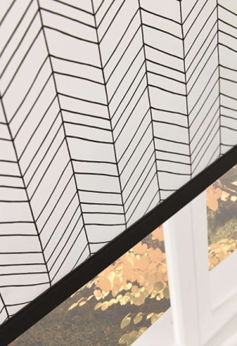roller blind with black bottom bar