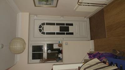 Front door and window