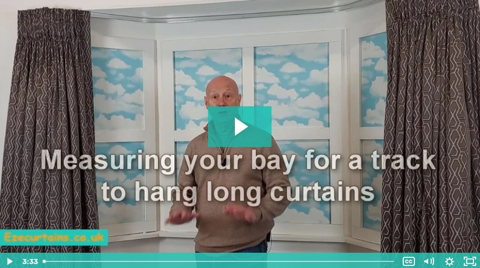measuring for a bay track to hang long curtain in a bay window