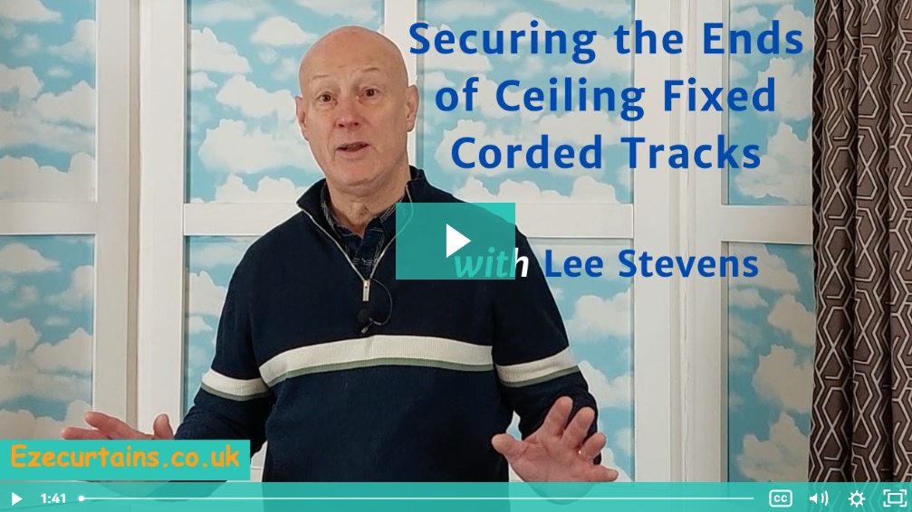 securing the pulley ends of our corded tracks